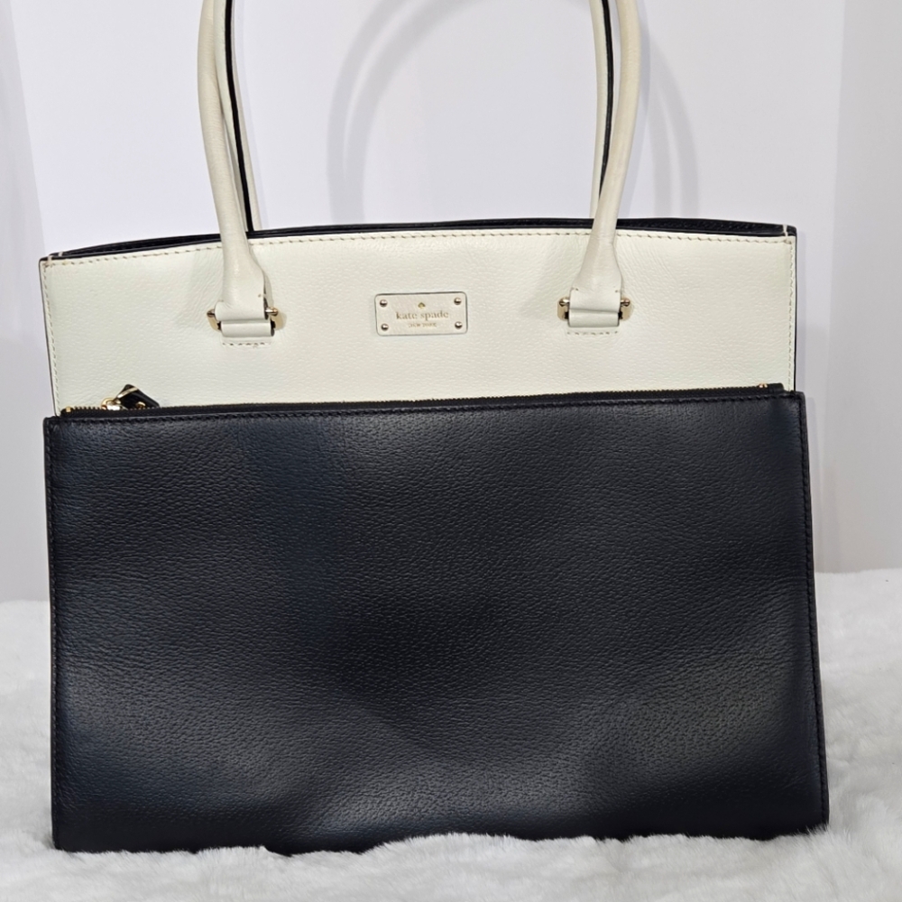 Kate Spade Black and White Maeve Grove Street Women's  Tote Bag